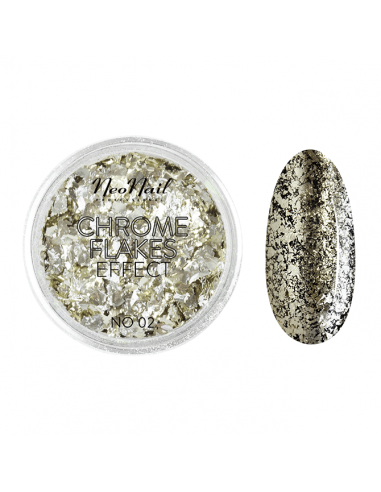 ZN.  Neonail Chrome Flakes 02 złoty
