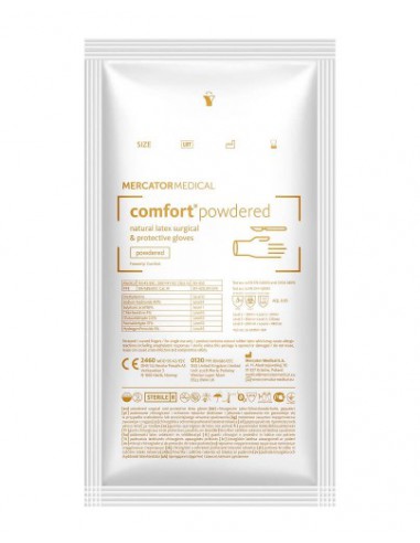ZF.  Rękawice Comfort sterylne pudrowane 7,5