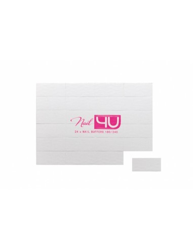 ZN.  NAIL4U Mini Blok Polerski Biały 180/240 24szt