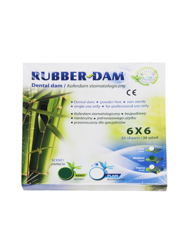 Z.  Koferdam Rubber Dam 6x6 36szt zielony miętowy 