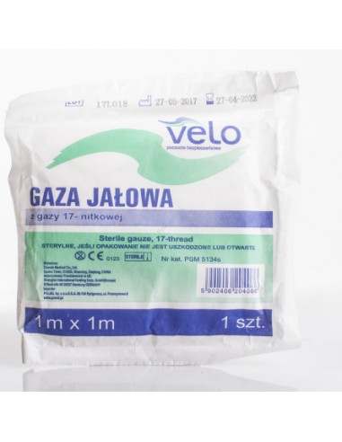 ZF.  Gaza jałowa Velo 17N 1m x1m 1szt