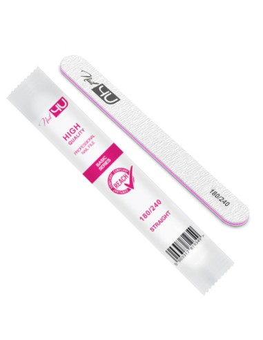 ZN.  NAIL4U Pilnik BASIC Prosty 180/240 PAPIER róż