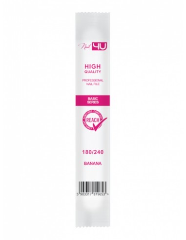ZN.  NAIL4U Pilnik BASIC Banan 180/240 PAPIER róż