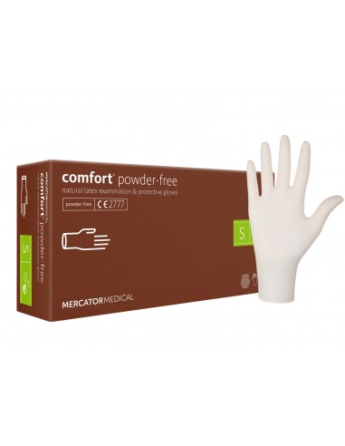 ZF.  Rękawice Comfort lateksowe bezpudrowe S