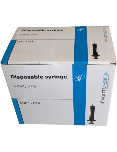 ZB.  Strzykawka 3-cz.Vogt 3ml Luer-Lock 100szt.
