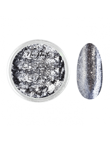 ZN.  Neonail Chrome Flakes 01 srebrny