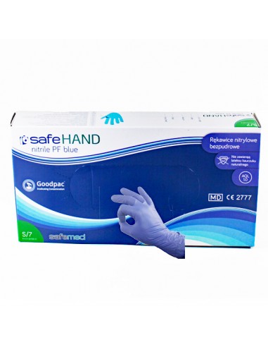 ZF.  Rękawice Safehand Blue S Nitrylowe 100szt.