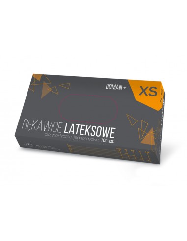 ZF.  Rękawice Lateksowe Pudrowane Doman Plus XS