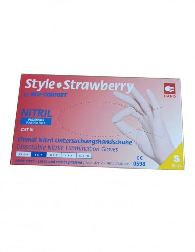 ZF.  Rękawice Nitrylowe Style Strawberry S 