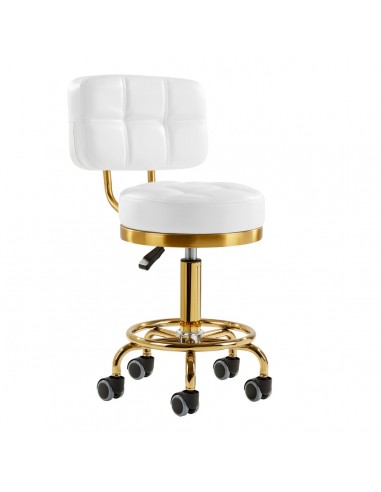 ZN.  Taboret Kosmetyczny Gold AM-961 Biały