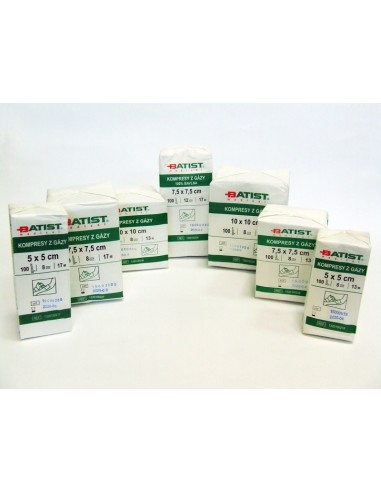 ZF.  Kompresy gaz. niejał. 5x5cm...