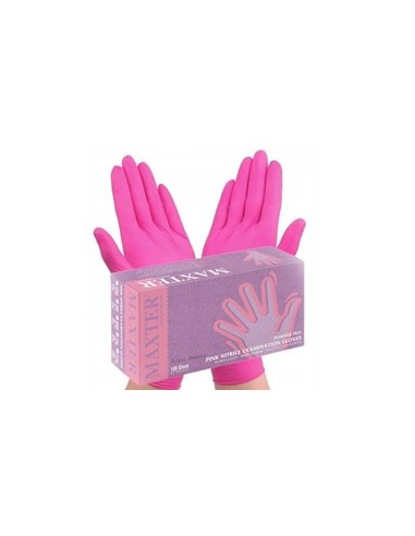 ZF.  Rękawice nitrylowe różowe MAXTER XS