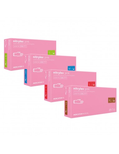 ZF.  Rękawice Nitrylex Jasny Pink S...