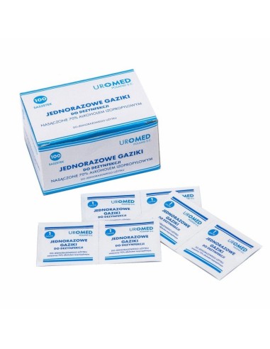 ZM.  GAZIKI nasączone alkoholem 6x6cm...