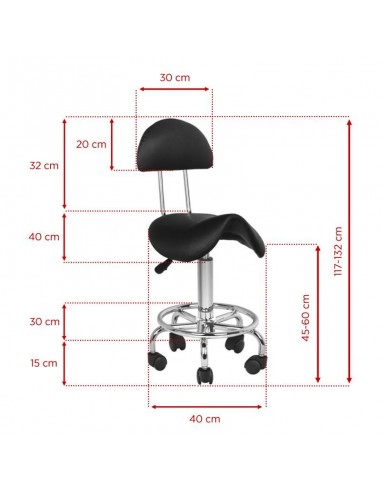ZN.  Taboret Kosmetyczny 6001 czarny