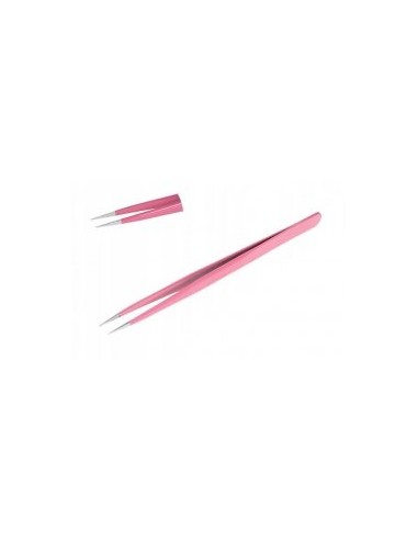 ZN.  Pęseta do Rzęs ST-12 prosta różowa